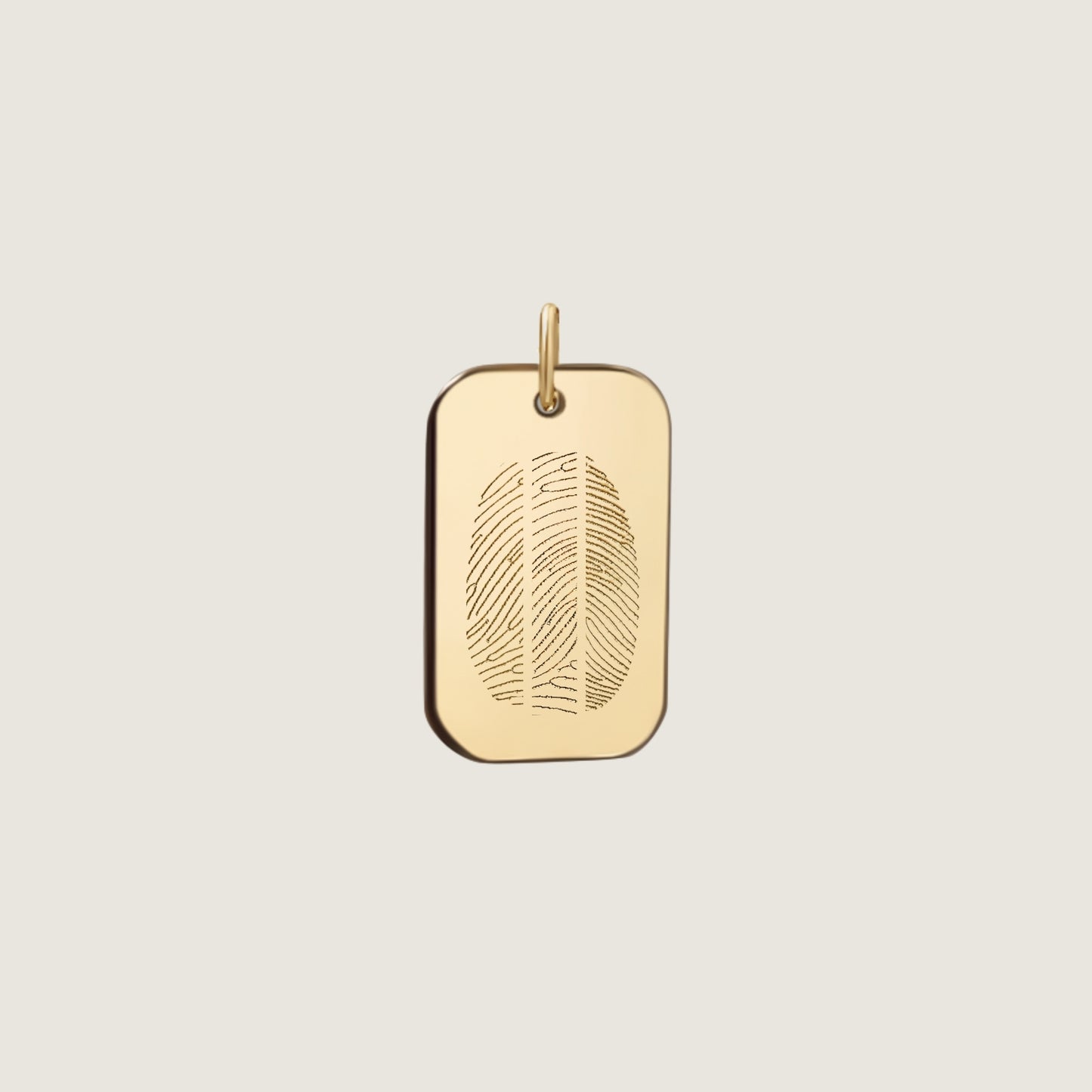 10K solid gold Actual Three fingerprint Personalized Custom Memorial Engraved Rectangle Pendant
