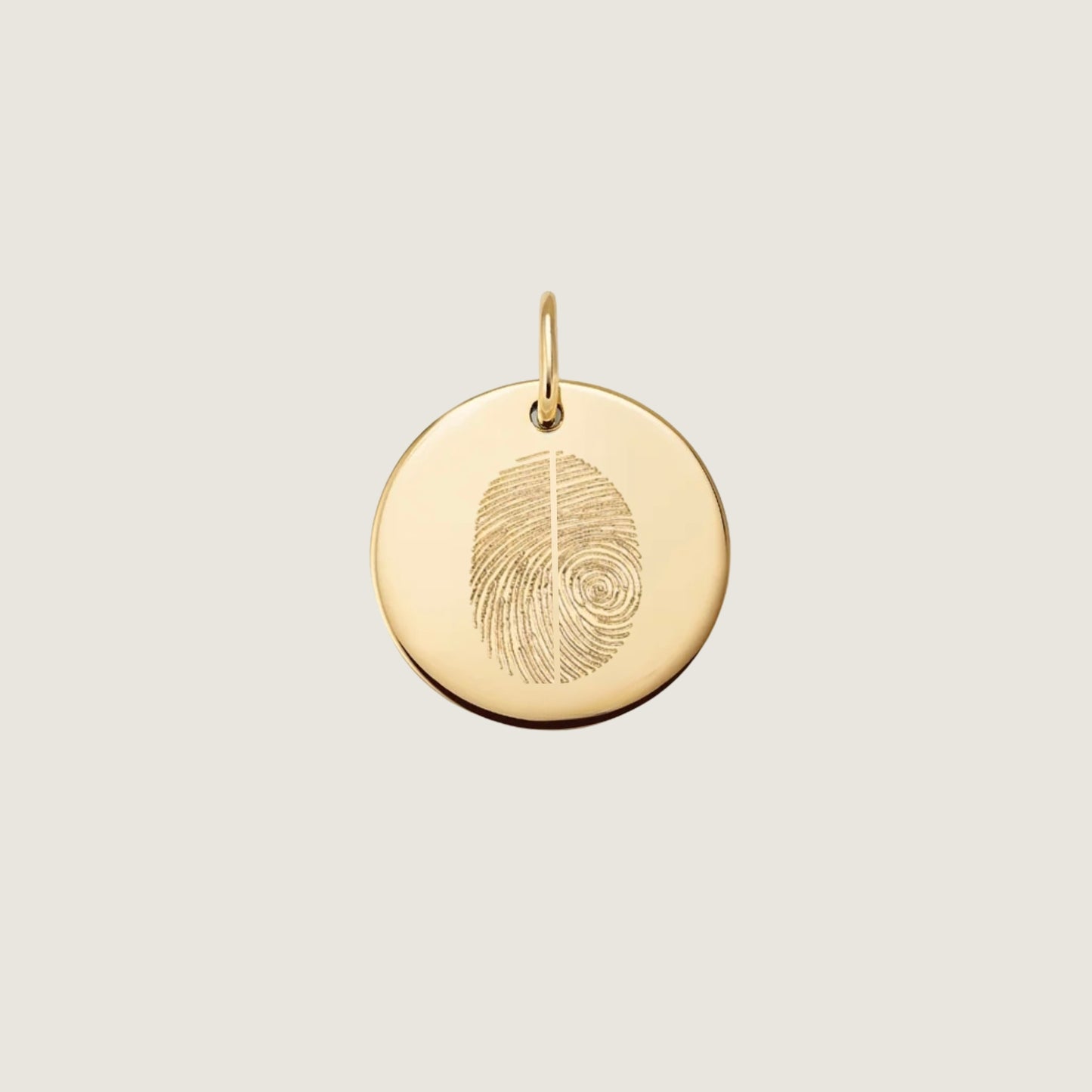 10K solid gold two fingerprint Personalized Custom Memorial Engraved Pendant