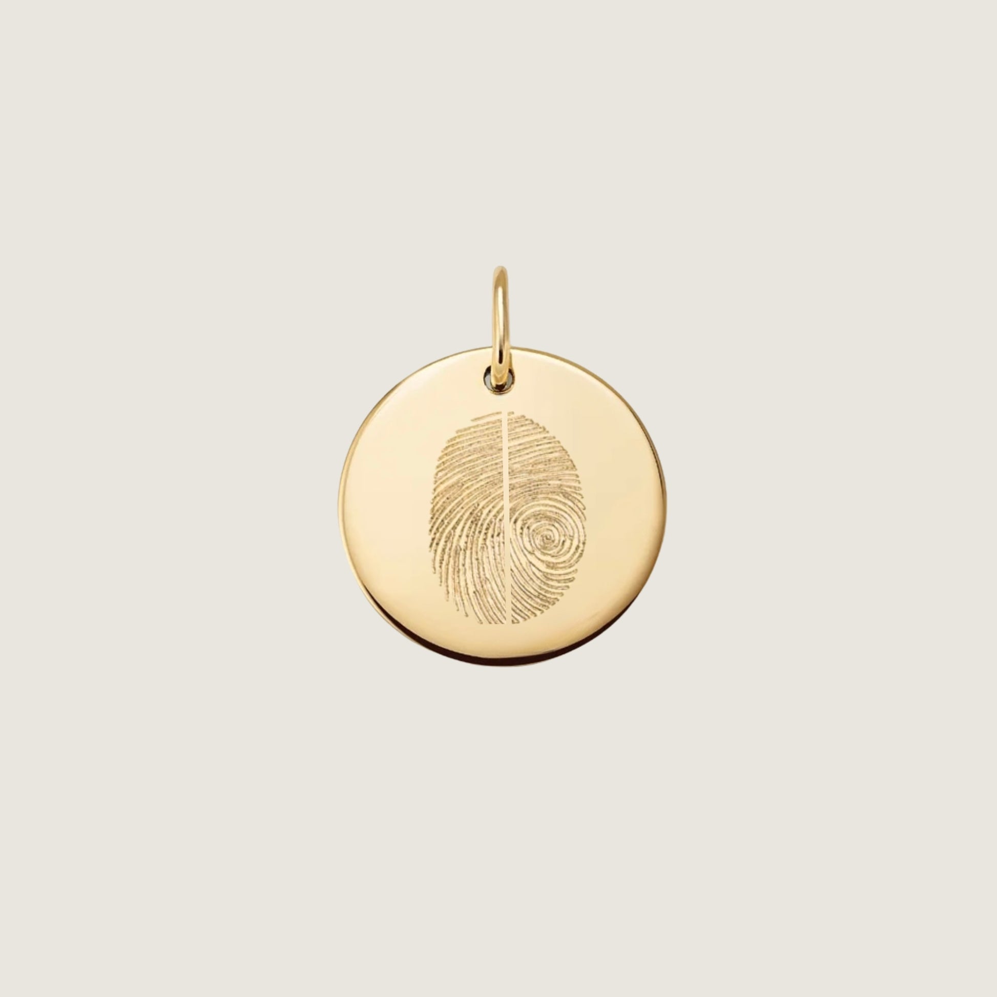 10K solid gold two fingerprint Personalized Custom Memorial Engraved Pendant