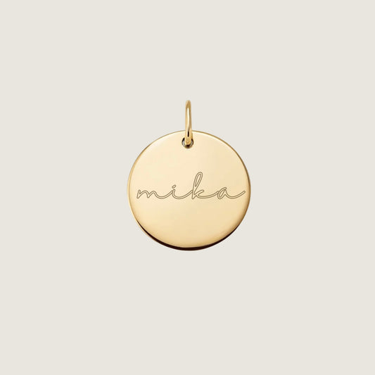 Initial Name Pendant | 10K Gold Circle