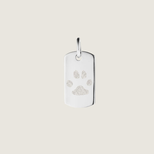 Paw Print Pendant | 925 Sterling Silver Rectangle