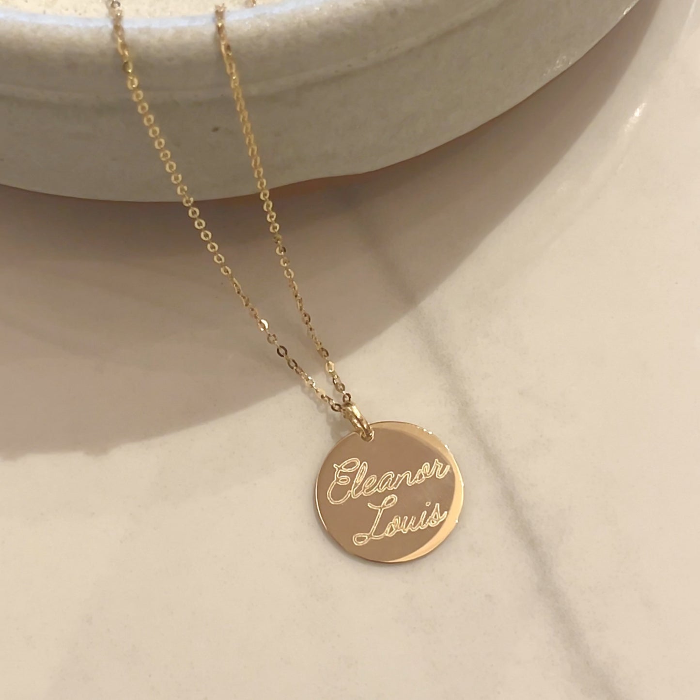 Initial Name Pendant | 10K Gold Circle