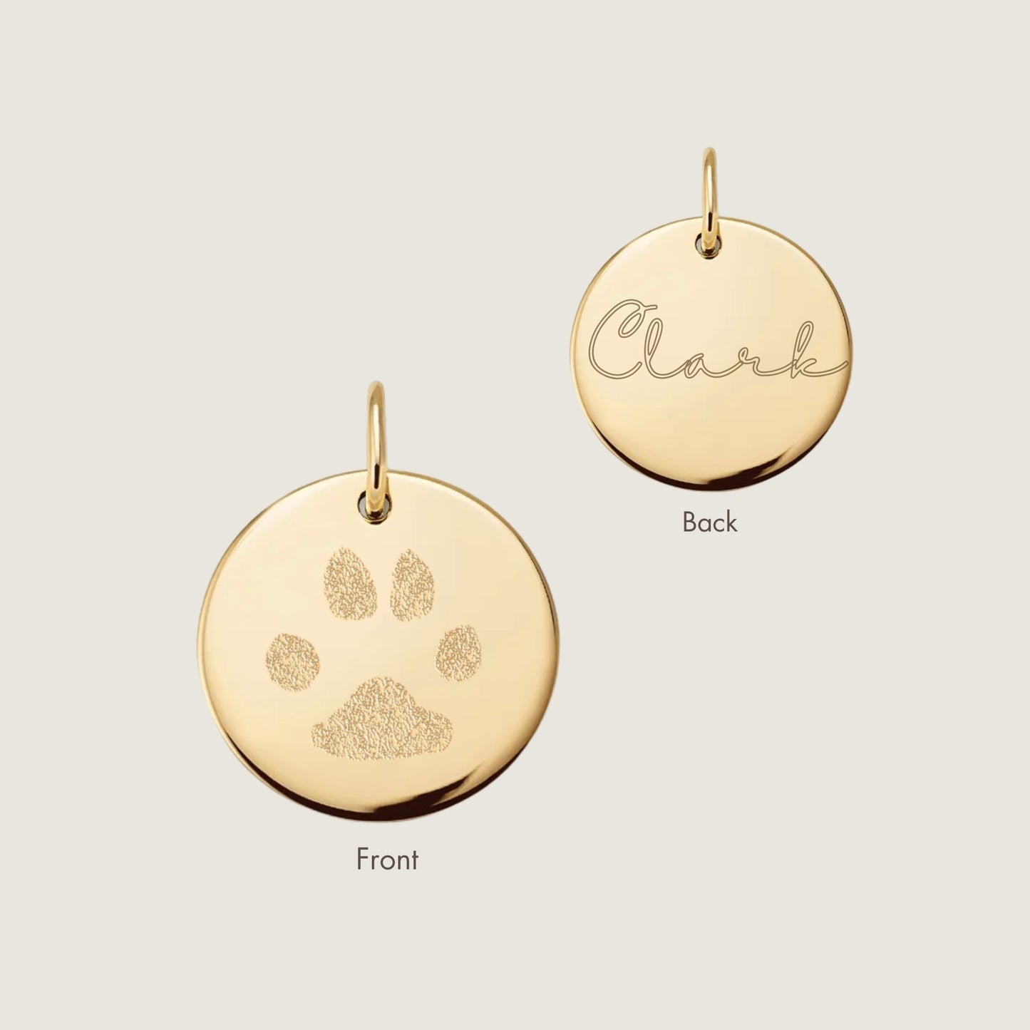 Paw Print Pendant | 10K Gold Circle