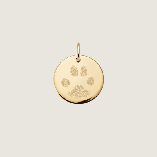 Paw Print Pendant | 10K Gold Circle