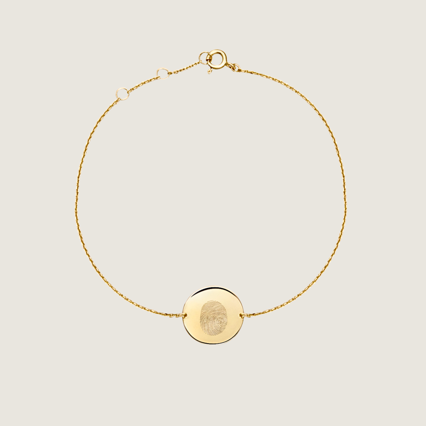 Bracelet Sphere Empreinte | Disque Or 10 Carats