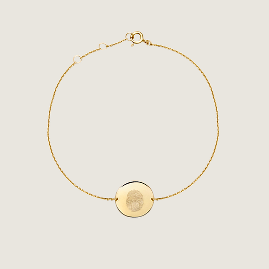 Fingerprint Bracelet | 10K Gold Circle