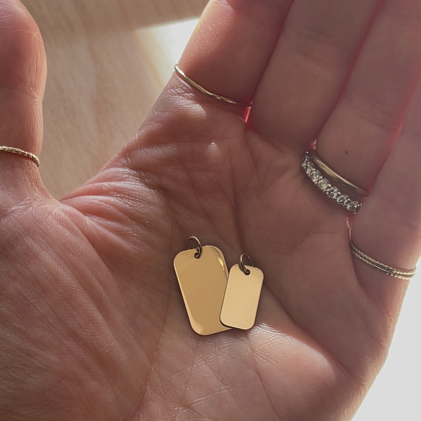 Paw Print Pendant | 10K Gold Rectangle