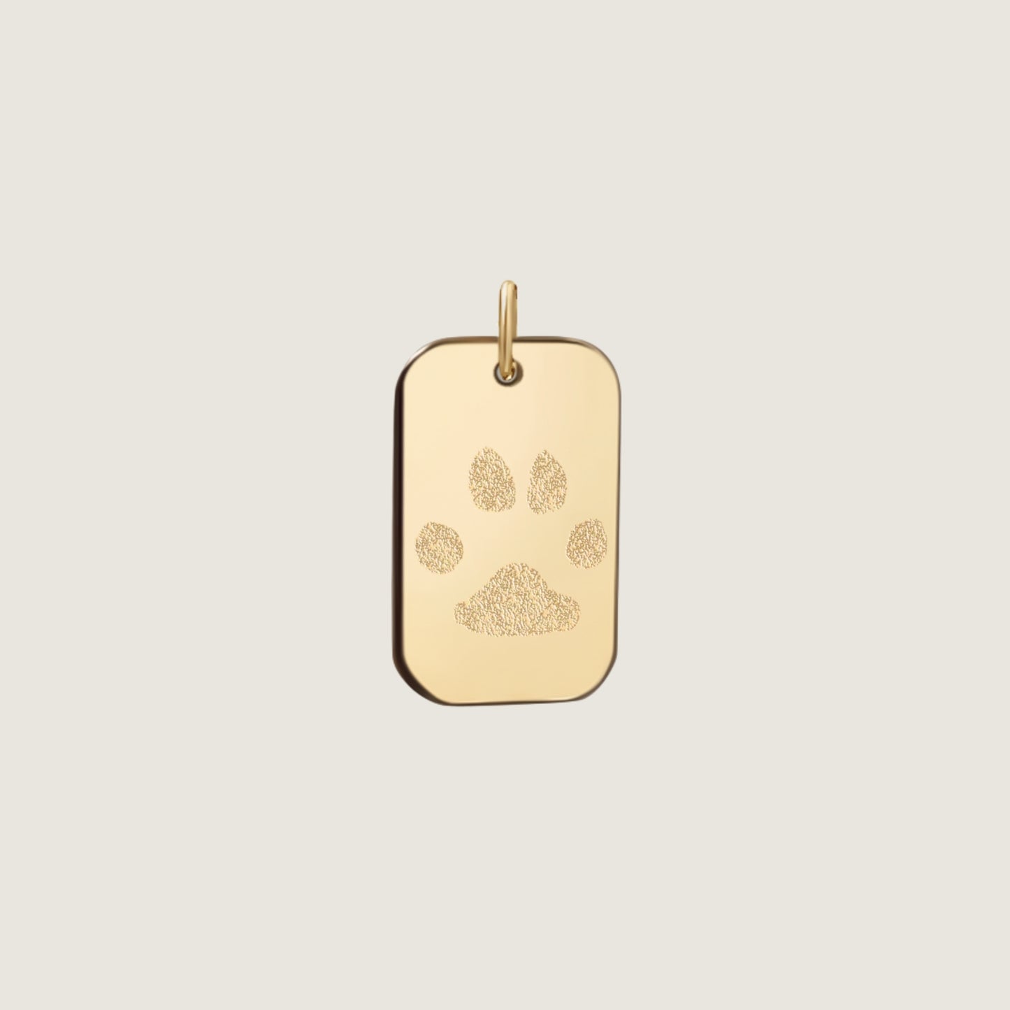 Paw Print Pendant | 10K Gold Rectangle