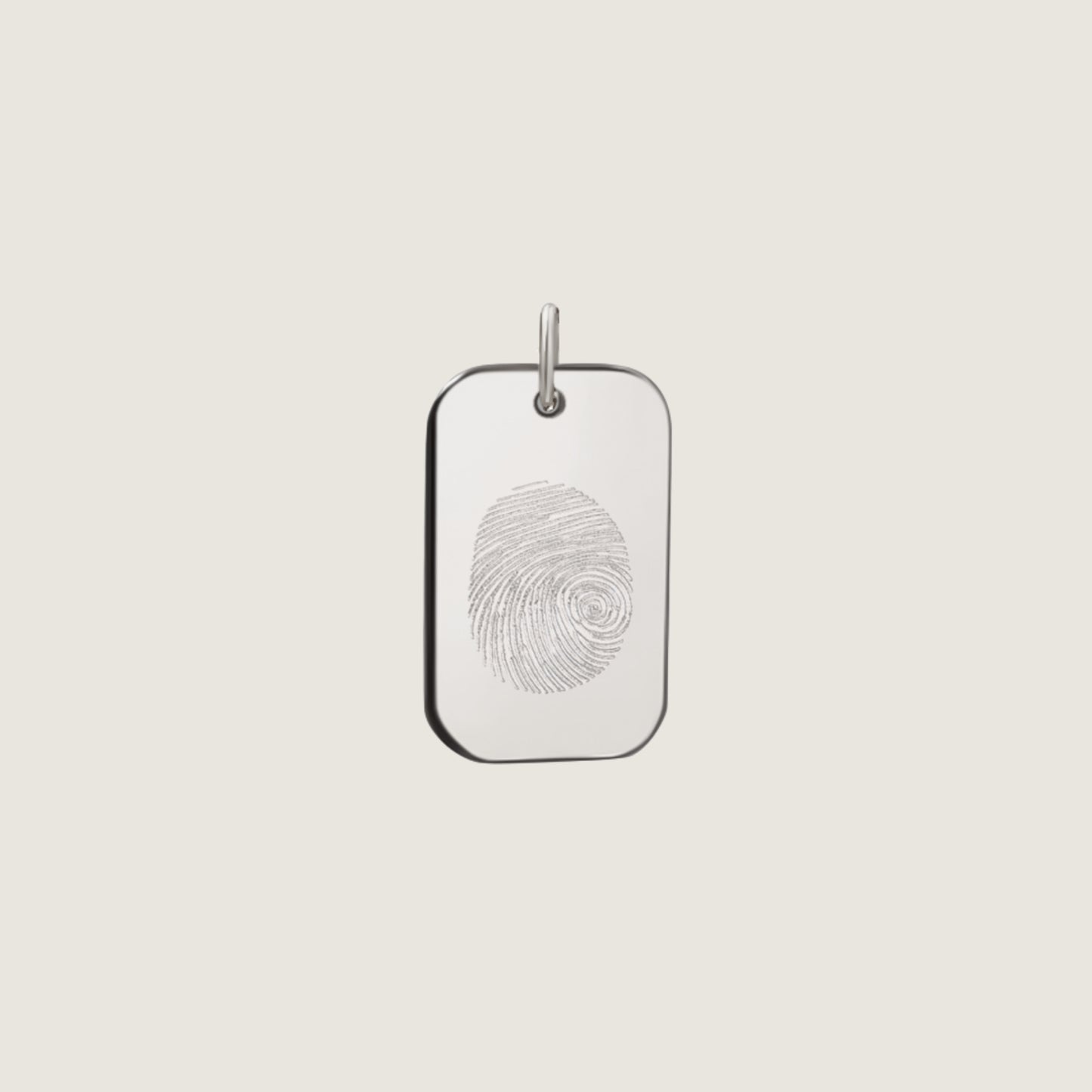 Fingerprint Pendant | 10K Gold Rectangle