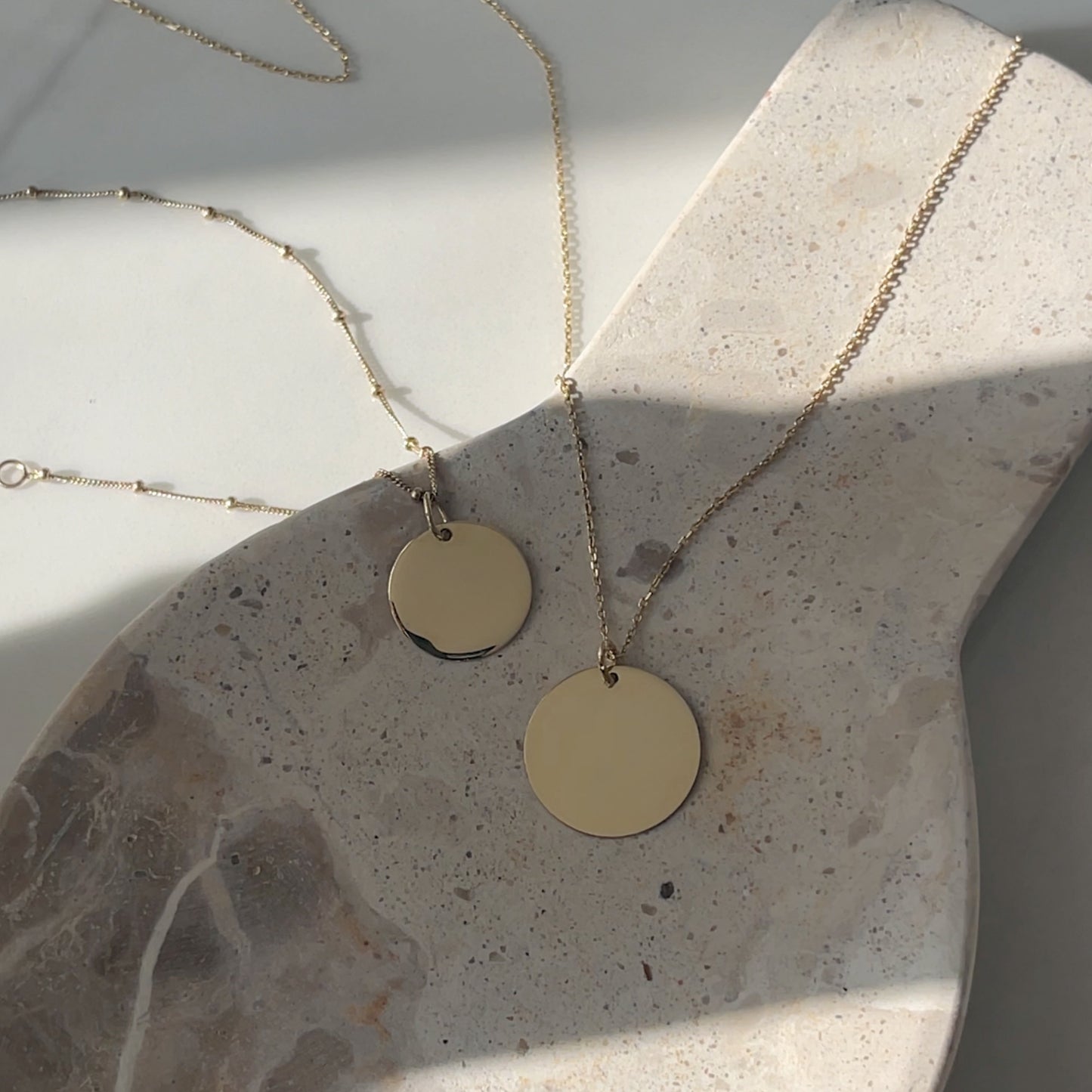 Bracelet Sphère Deux Empreintes | Disque Or 10 Carats