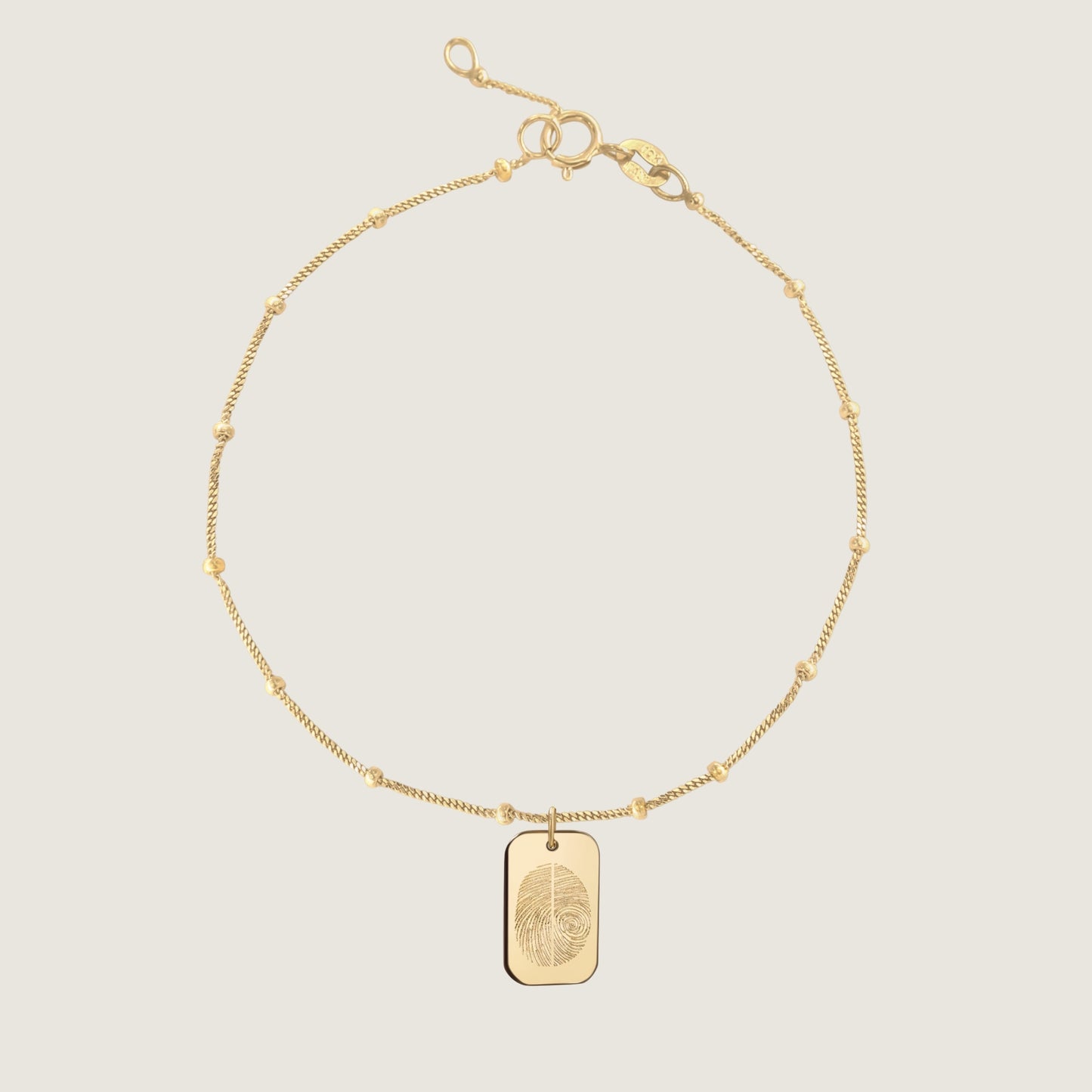 Bracelet Sphère Deux Empreintes | Rectangle Or 10 Carats