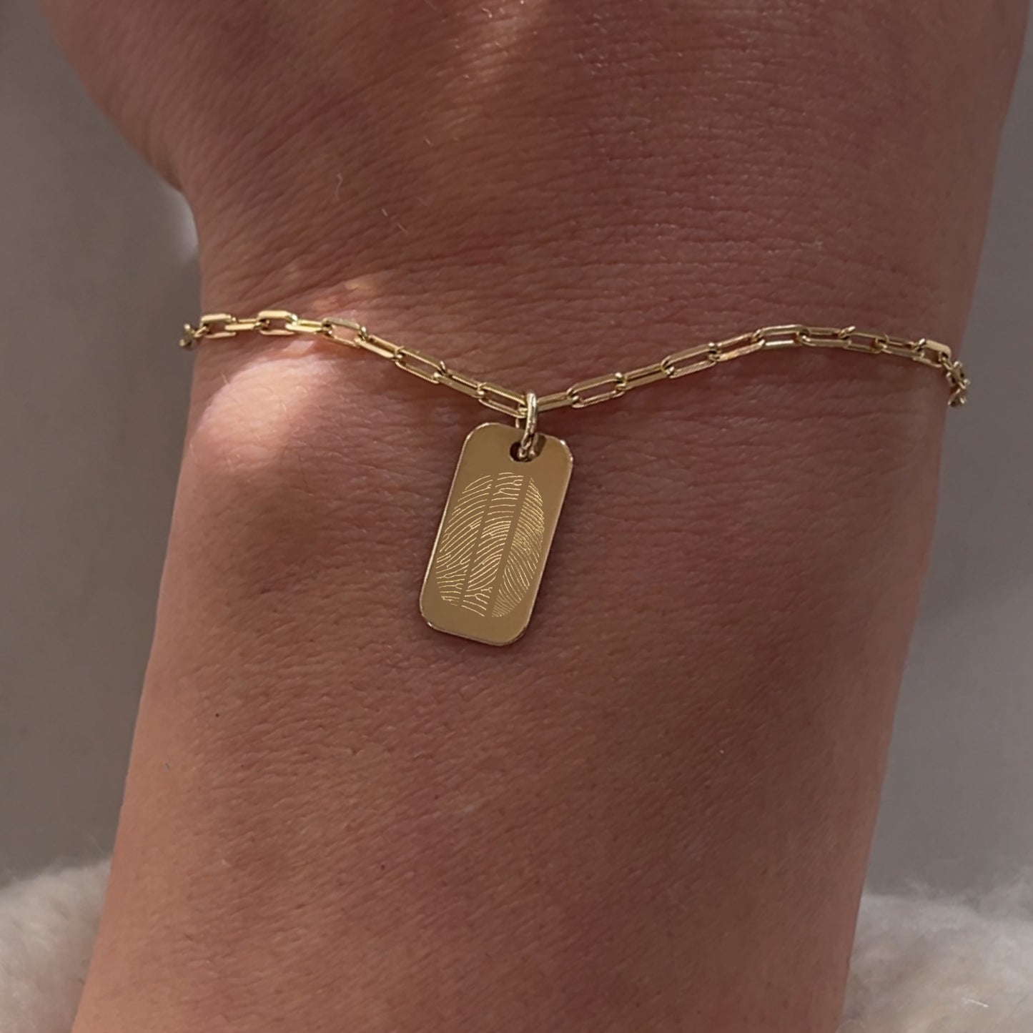 Bracelet Trombone Trois Empreintes | Rectangle Or 10 Carats