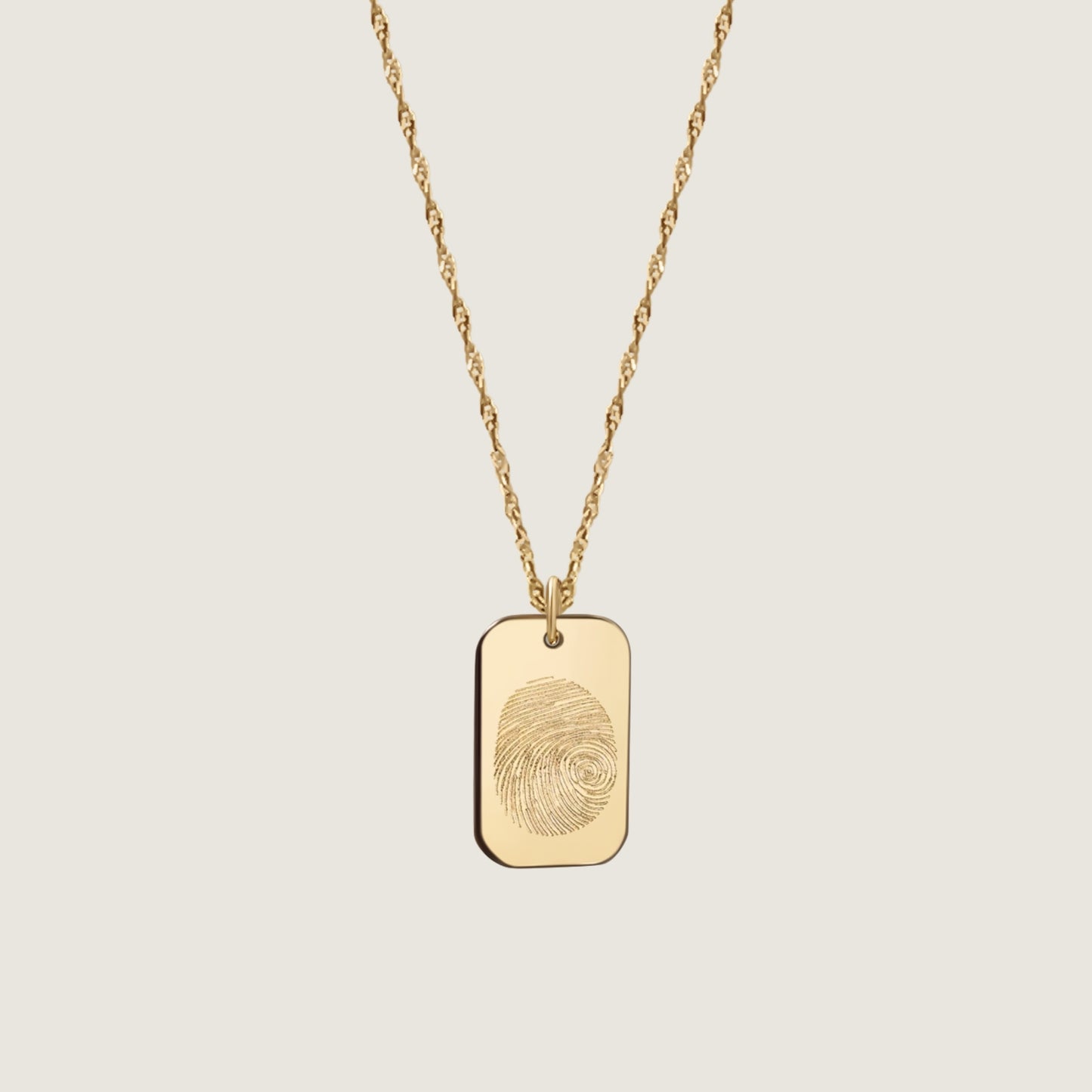 Pendentif d'Empreinte | Rectangle en Or 10 Carats