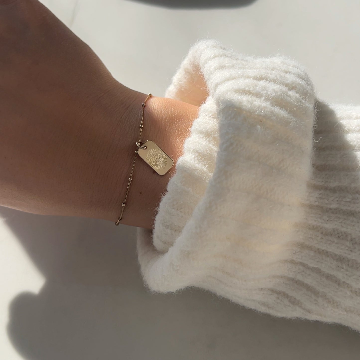 Bracelet Sphère Empreinte | Rectangle Or 10 Carats