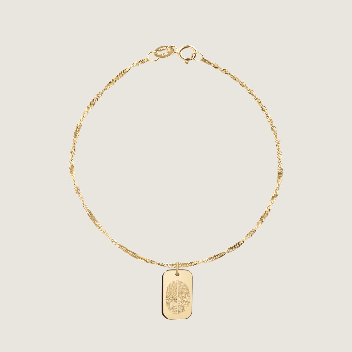 Bracelet Torsadé Deux Empreintes | Rectangle Or 10 Carats