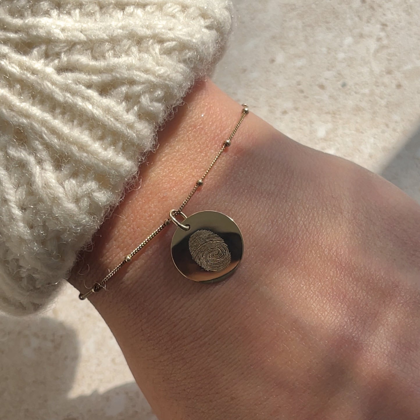 Fingerprint Pendant | 10K Gold Circle