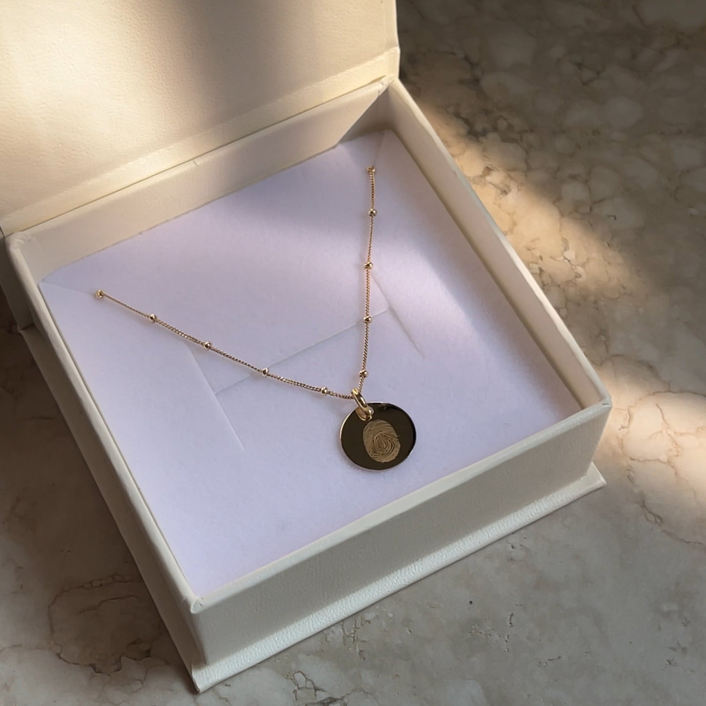 Fingerprint Pendant | 10K Gold Circle