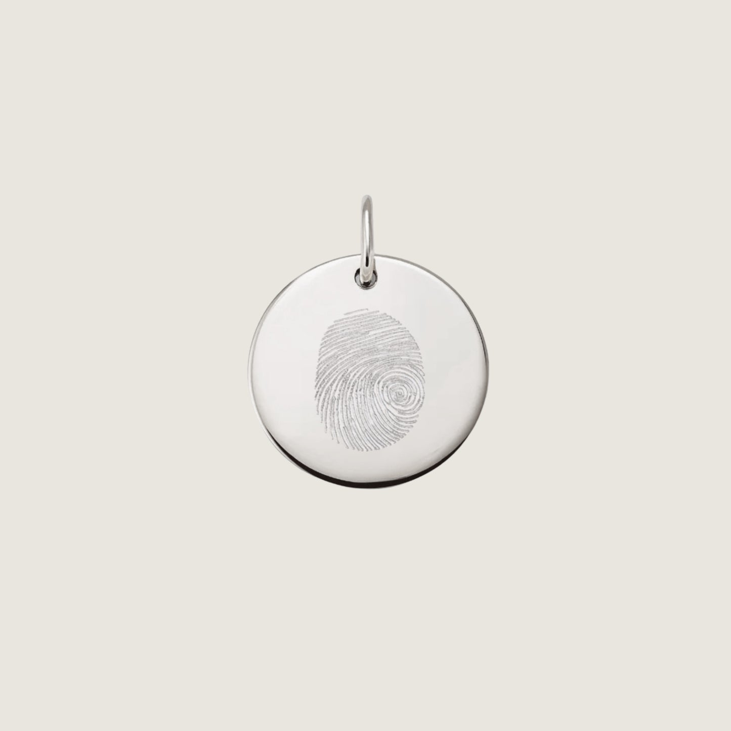 925 Sterling Silver Actual Fingerprint Personalized Custom Memorial Engraved Pendant