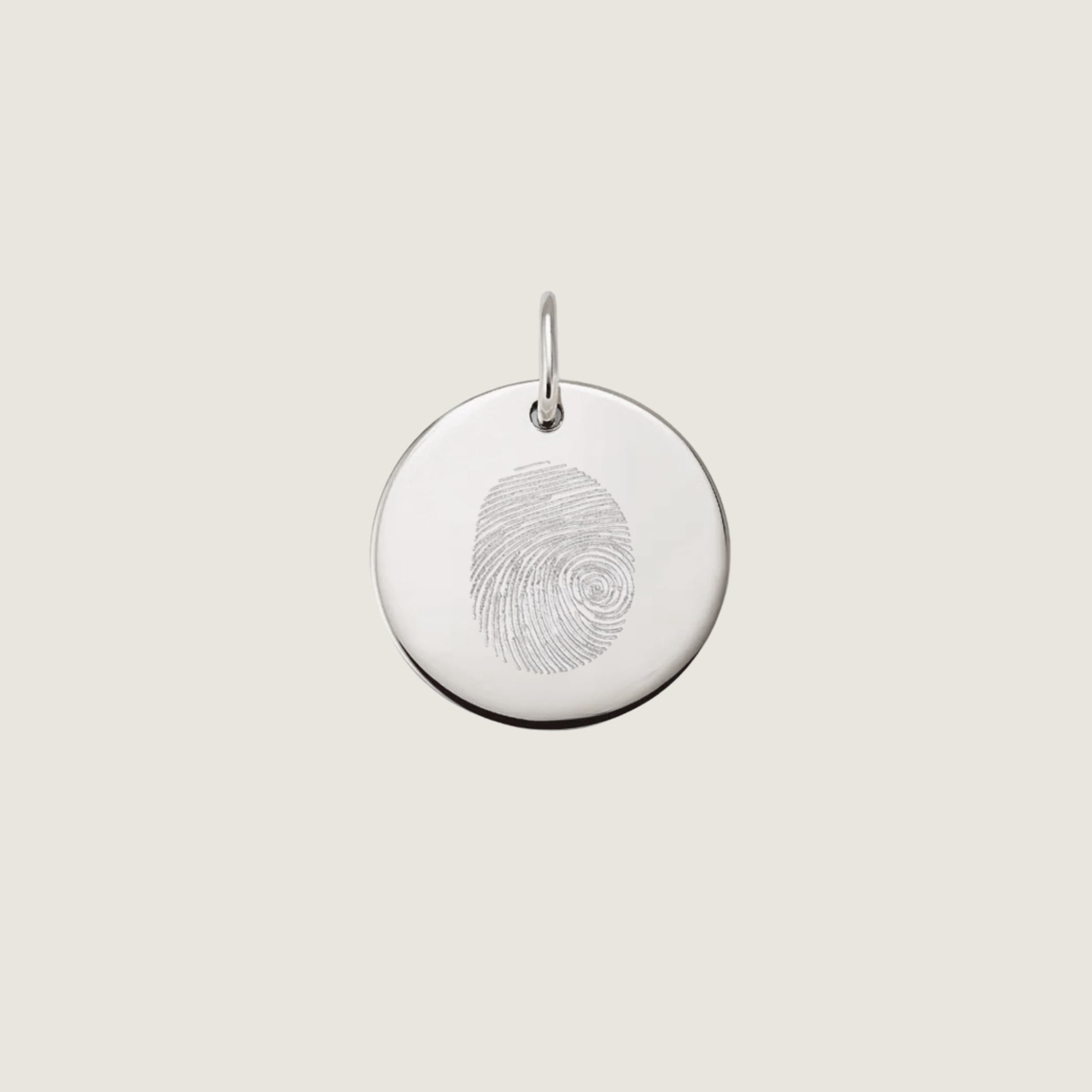 925 Sterling Silver Actual Fingerprint Personalized Custom Memorial Engraved Pendant