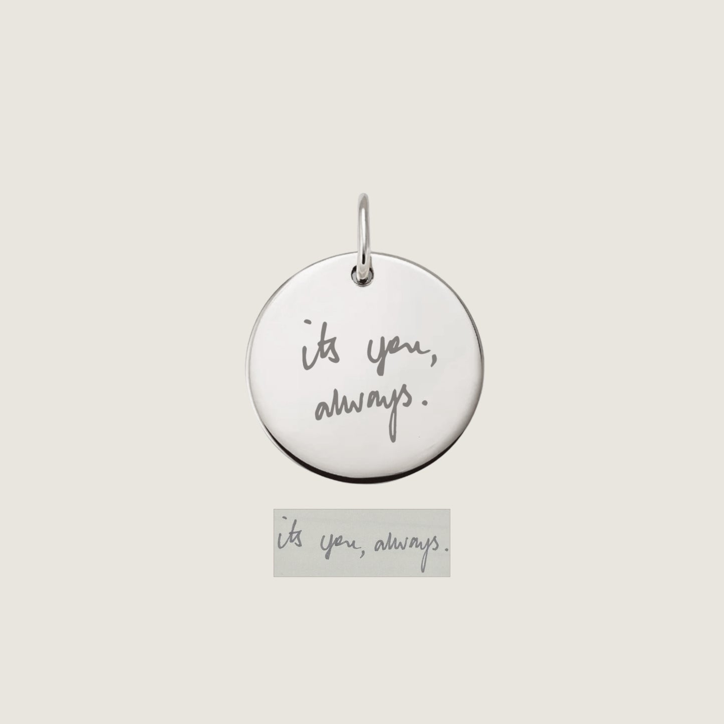 925 Sterling Silver Actual Handwriting Personalized Custom Memorial Engraved Pendant Jewelry