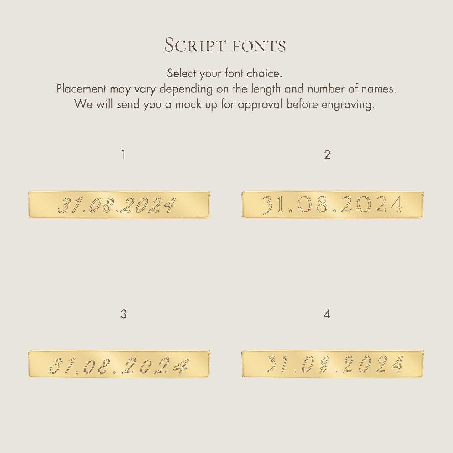 Font selection for engraving 14K solid gold Actual Handwriting Personalized Custom Memorial Necklace Mock up