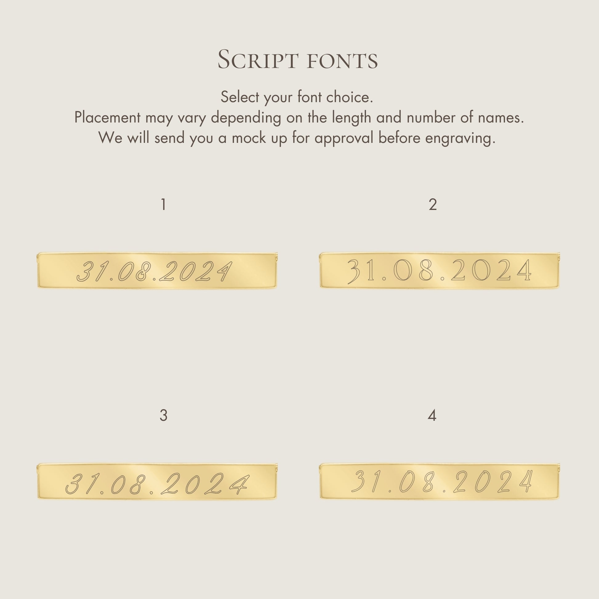 Font selection for engraving 14K solid gold Actual Handwriting Personalized Custom Memorial Necklace Mock up