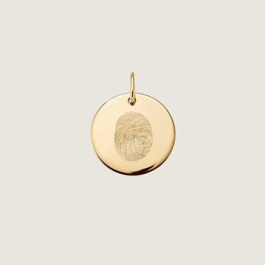Fingerprint Pendant | 10K Gold Circle