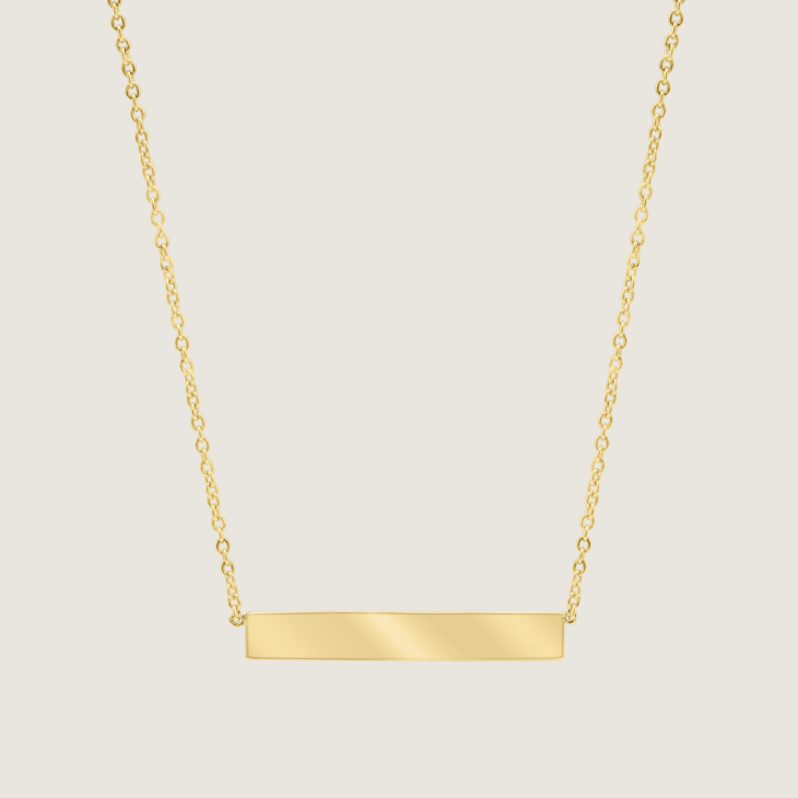 Engraving 14K solid gold necklace