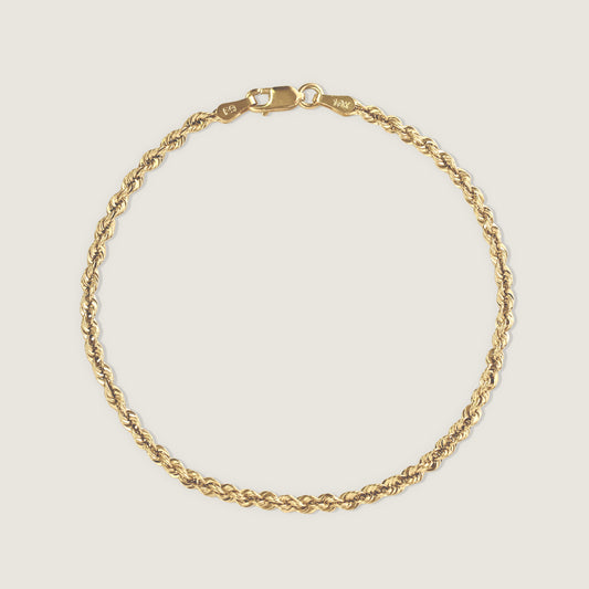 Bold Rope Chain Bracelet  | 10K Solid Gold