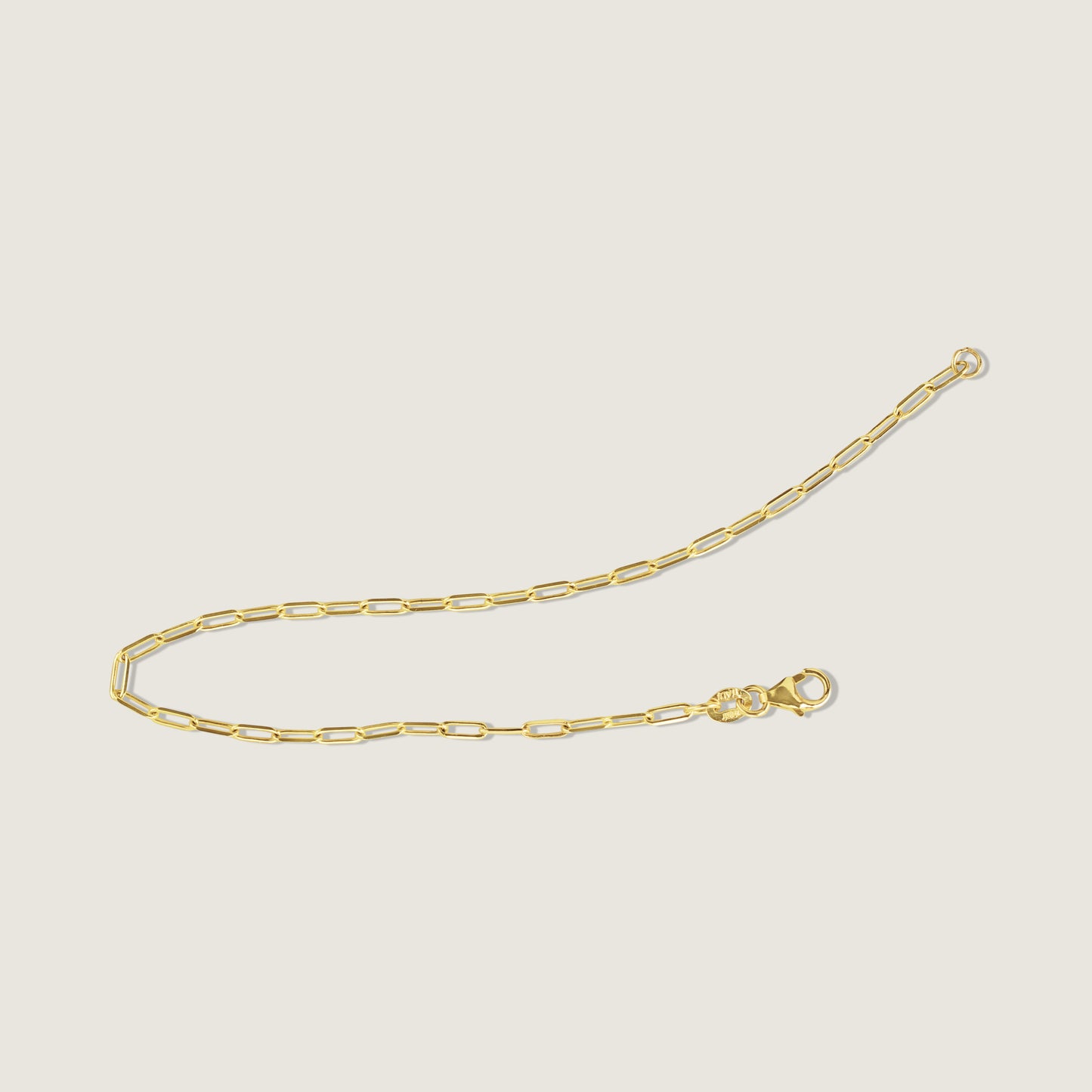 10k Solid Gold Petite Paperclip Chain Bracelet Opened from Générations Jewelry