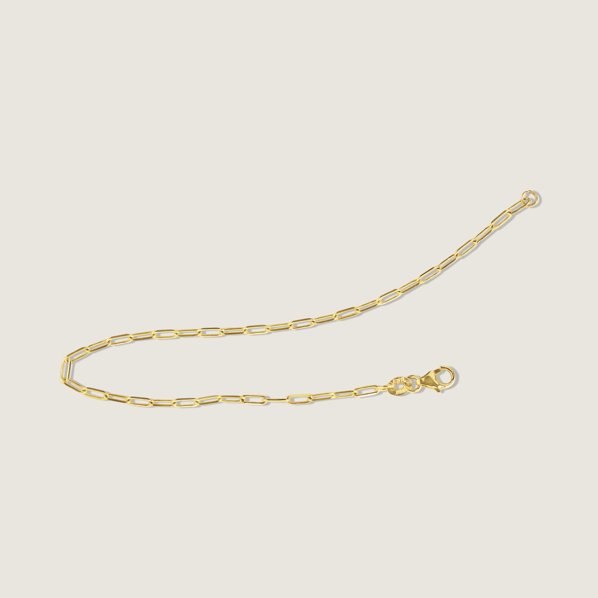 10k Solid Gold Petite Paperclip Chain Bracelet Opened from Générations Jewelry