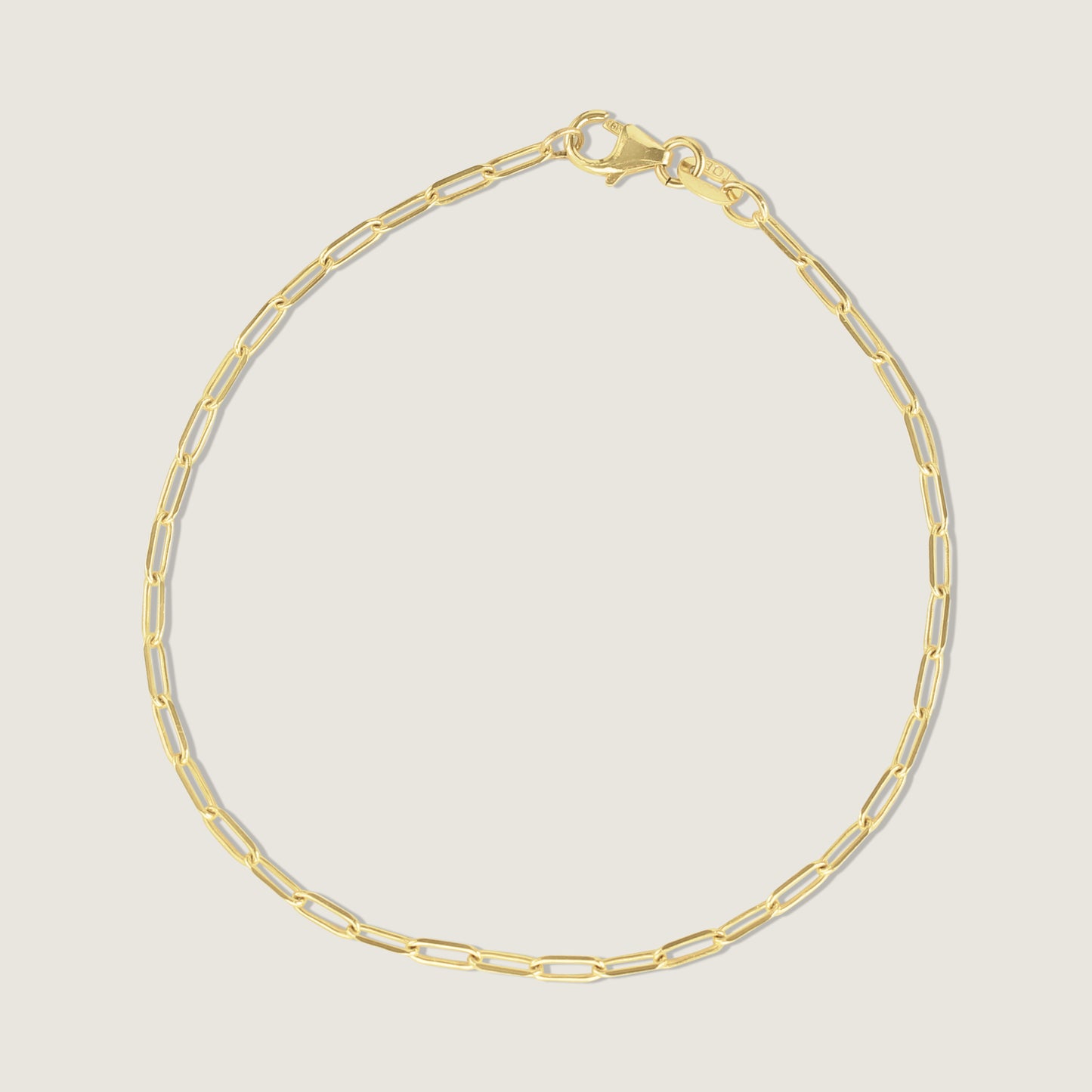 Petite Paperclip Chain Bracelet  | 10K Solid Gold