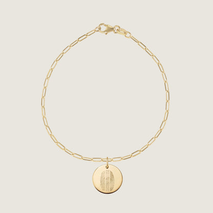 10K solid gold Actual Three Fingerprint Personalized Custom Memorial Engraved Paperclip Bracelet