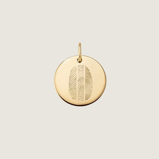 10K solid gold Actual Three Fingerprint Personalized Custom Memorial Engraved Pendant Jewelry