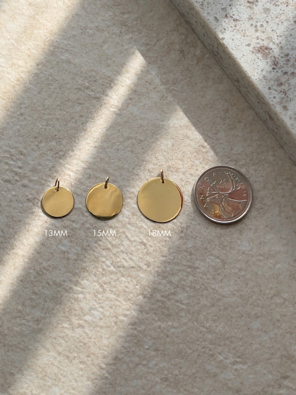 Pendentif d'Empreinte | Disque en Or 10 Carats