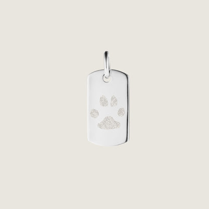 Paw Print Pendant | 925 Sterling Silver Rectangle