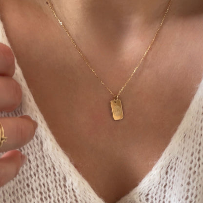 Pendentif d'Empreinte | Rectangle en Or 10 Carats