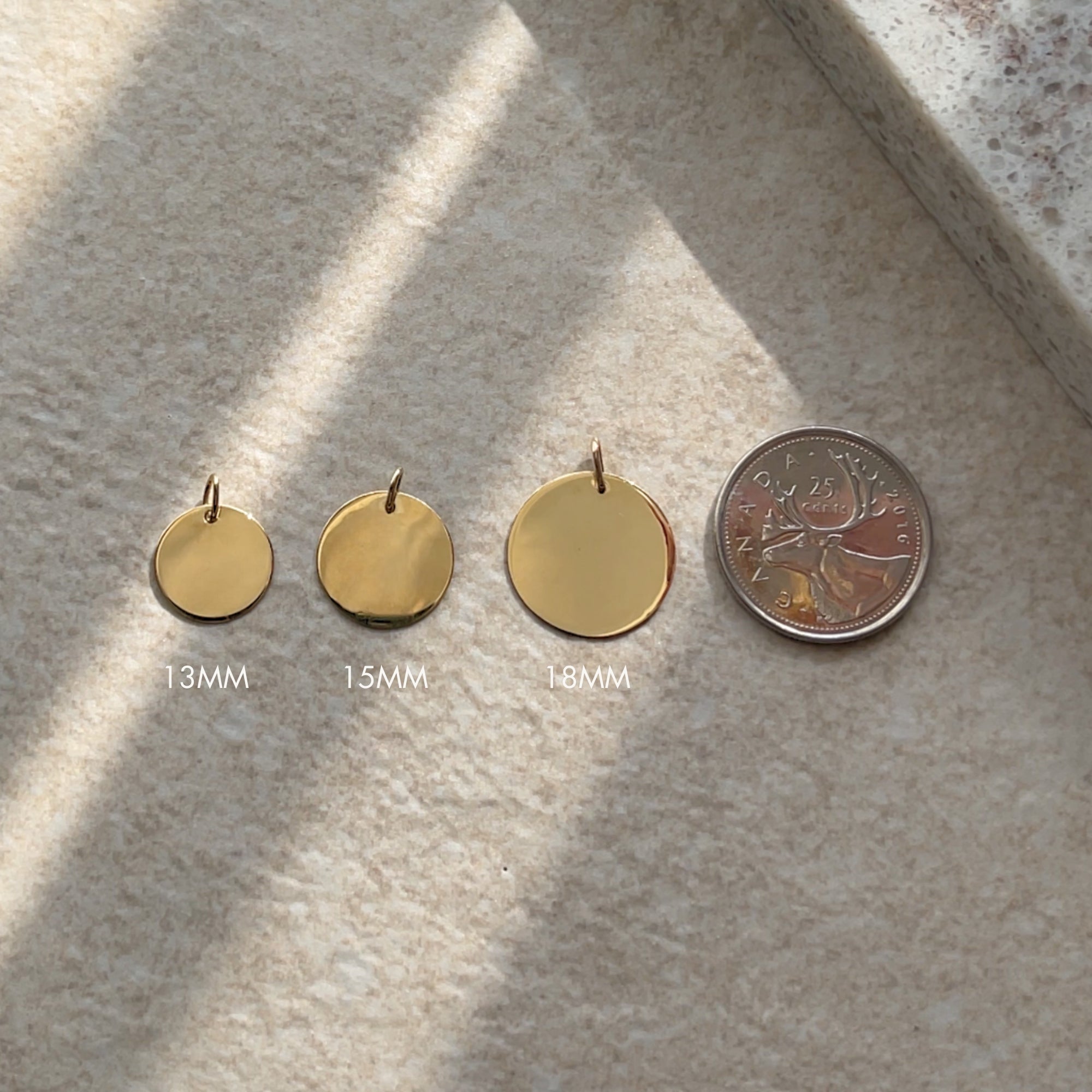 Three Fingerprint Pendant | 10K Gold Circle