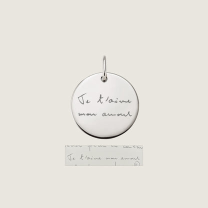 Handwriting Pendant | 10K Gold Circle
