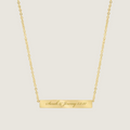 Horizontal Engravable 14K Gold Bar Necklace