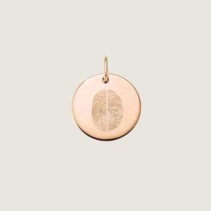 Pendentif Deux Empreintes | Disque en Or 10 Carats