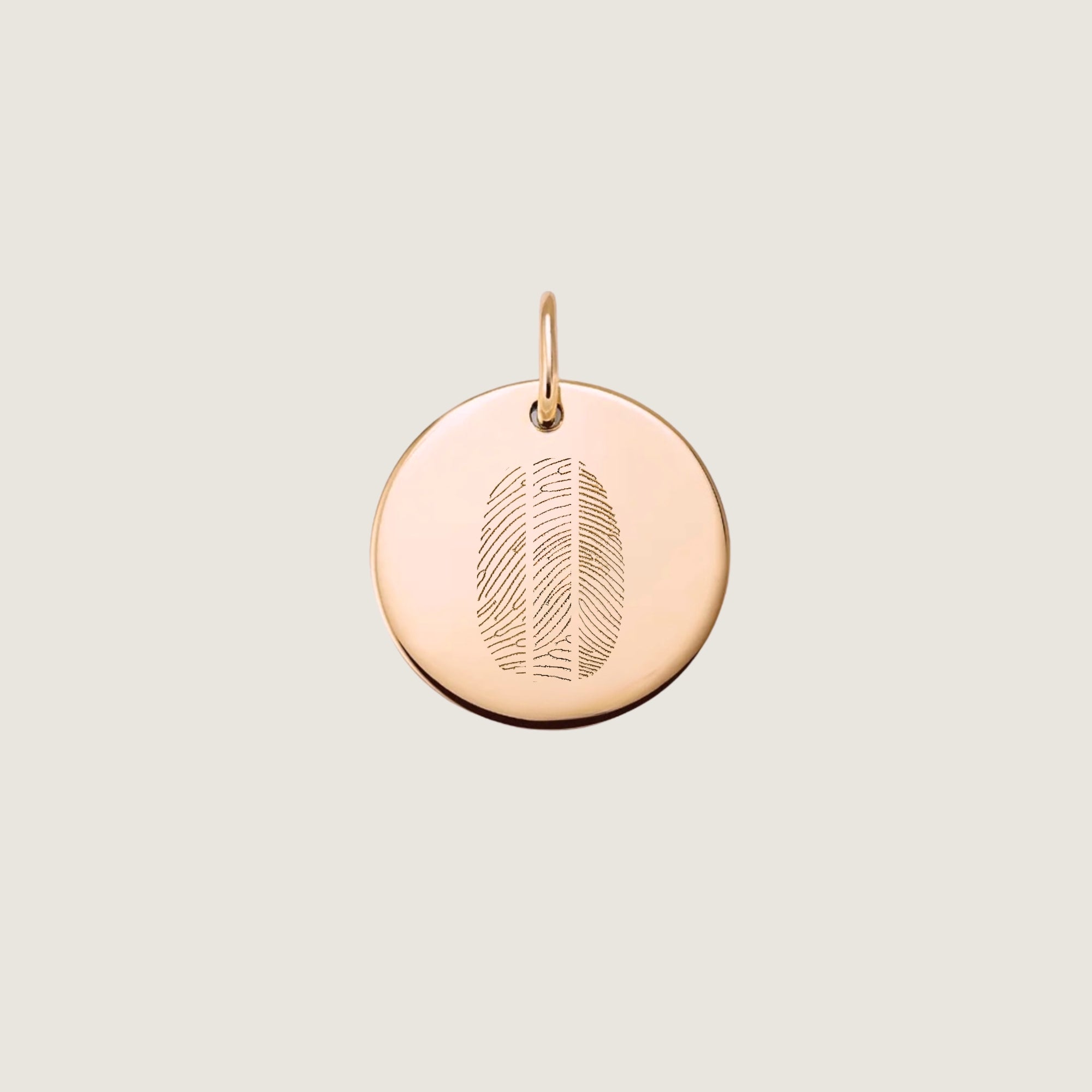 Three Fingerprint Pendant | 10K Gold Circle