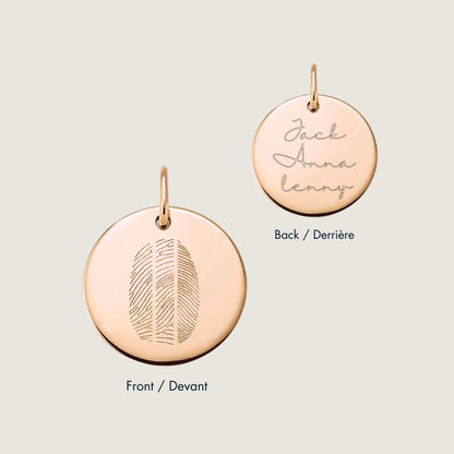 Pendentif Trois Empreintes | Disque en Or 10 Carats