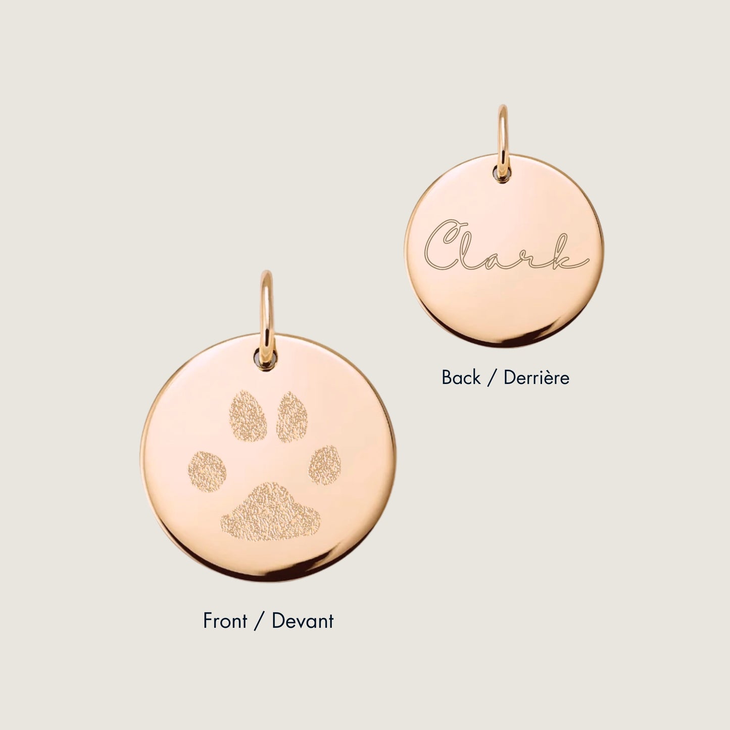 Paw Print Pendant | 10K Gold Circle