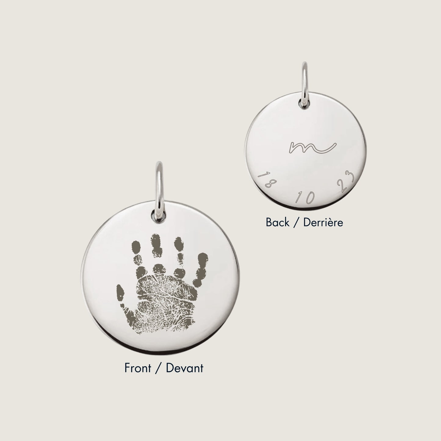 Pendentif Gravure de Main | Disque en Or 10 Carats