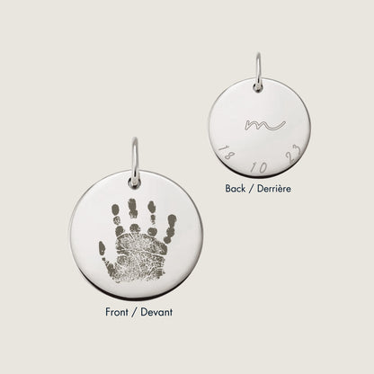 Pendentif Gravure de Main | Disque en Or 10 Carats