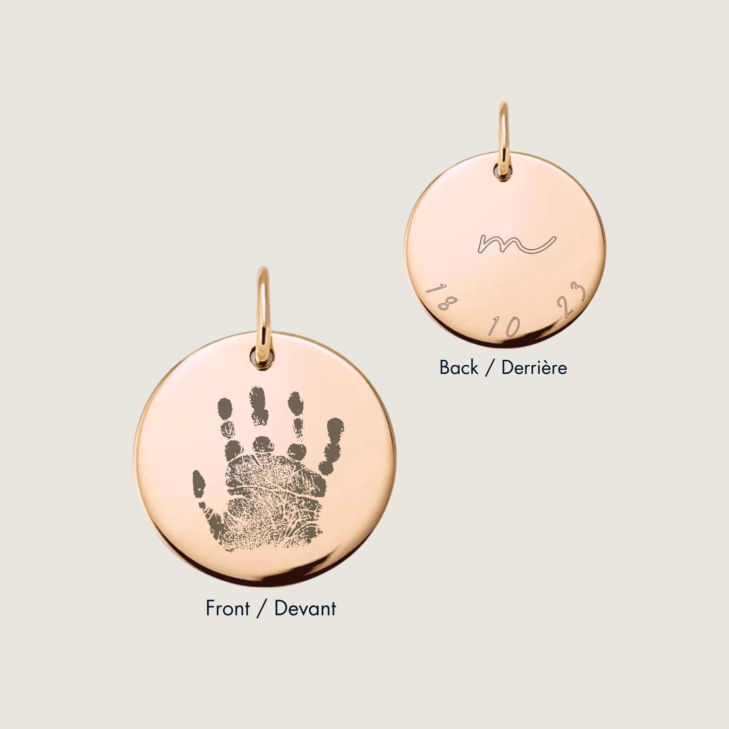 Pendentif Gravure de Main | Disque en Or 10 Carats