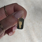 Handprint Pendant | 10K Gold Rectangle