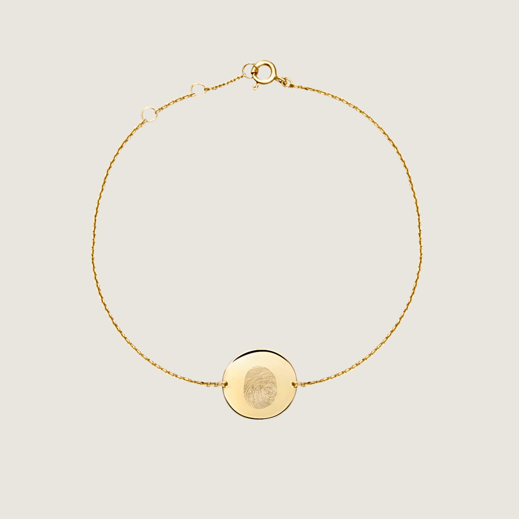 Fingerprint Bracelet | 10K Gold Circle