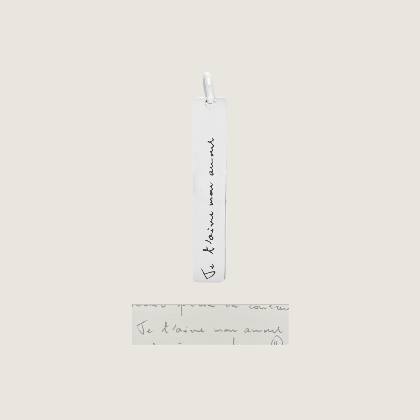 Handwriting Pendant | 10K Gold Bar